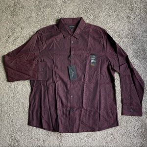 Marc Anthony Luxury Dress shirt XXL mens slim fit NWT Burgundy color Long sleeve